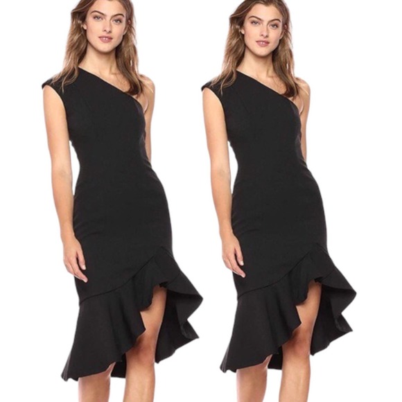 Keepsake the Label Womens Size Small Mirrors One Shoulder Midi Dress in Black - Picture 1 of 8
